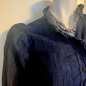 Denim ruffle blouse - Lauren